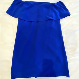 Charles Henry Off the Shoulder Blue Dress